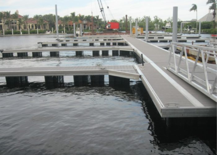 New docks were being installed at St. Charles Yacht Club in Fort Myers when Hurricane Irma hit in September.