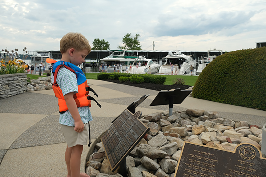 Cedar Creek Yacht Club_Young boy at Memorial Garden